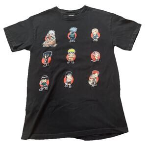 Vintage 2002 Naruto Black Graphic Anime Tshirt sz S
